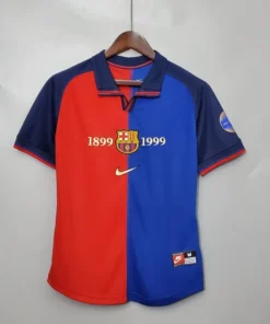 Barcelona 100th Anniversary Home Half Sleeve Retro Jersey