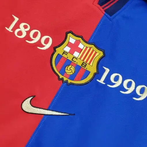 Barcelona 100th Anniversary Home Half Sleeve Retro Jersey