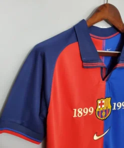 Barcelona 100th Anniversary Home Half Sleeve Retro Jersey