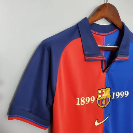 Barcelona 100th Anniversary Home Half Sleeve Retro Jersey