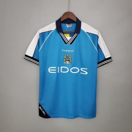 Manchester City Home 1999-2001 Half Sleeve Retro Jersey